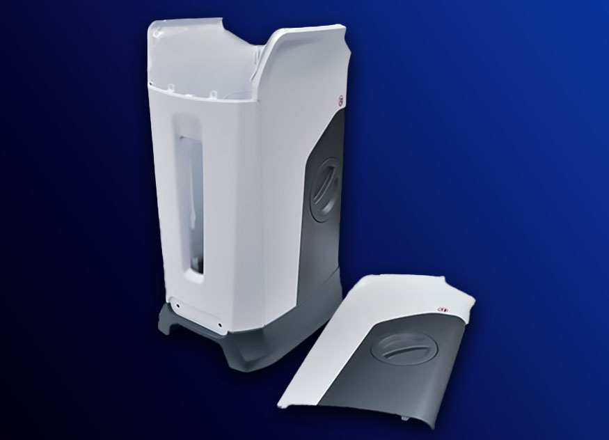 Multi-part pressure formed design without fasteners for superior waste management system