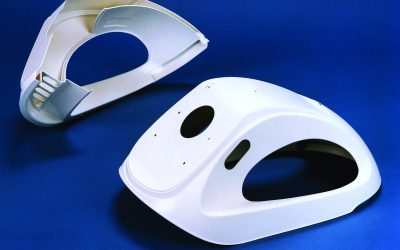 Twin sheet forming enables lightweight surgical helmet design